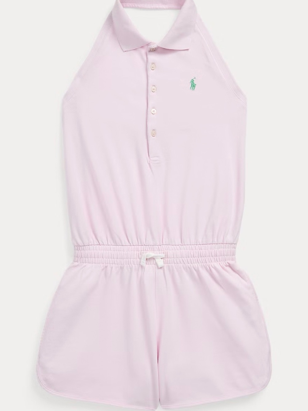 Polo by Ralph Lauren Light Pink Halter Romper with Green Pony